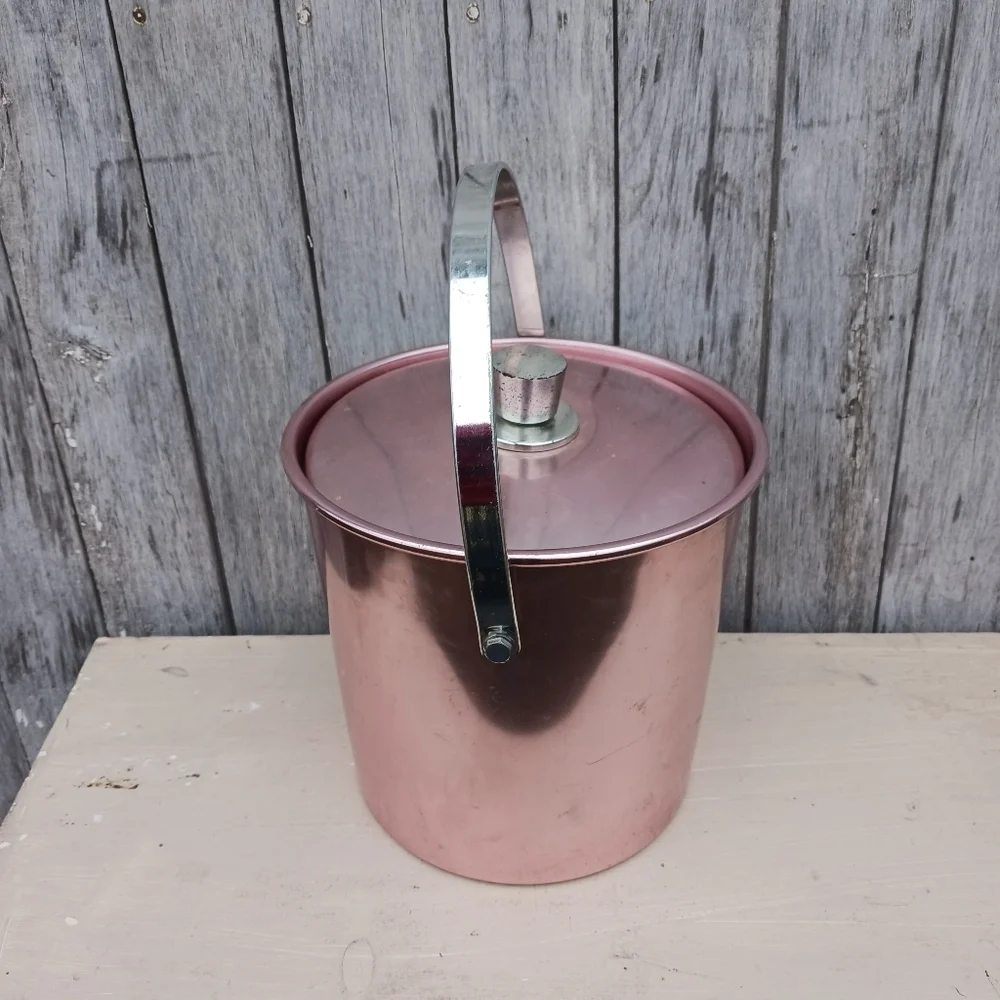 Vintage 1950's Regal Supreme Pink Aluminum Ice Bucket Mid Century Modern